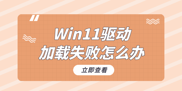 Win11驅動加載失敗怎么辦 Win11驅動加載失敗解決方法