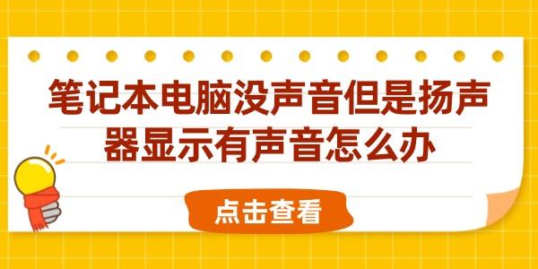 筆記本電腦沒(méi)聲音但是揚(yáng)聲器顯示有聲音怎么辦